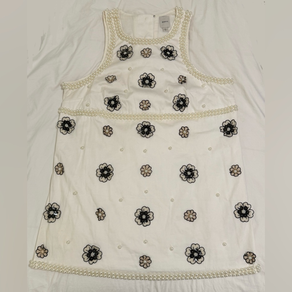 Anthropologie Maeve 3d Embellished Shift Mini Dress